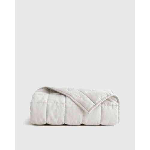 Linen Crib Quilt in White