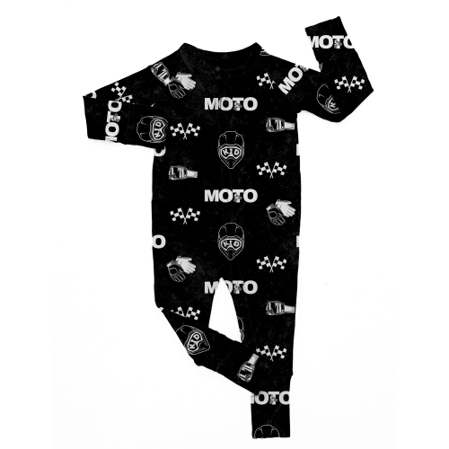 Midnight Moto | Distressed Black Bamboo Romper