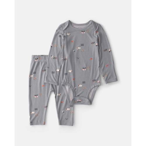 Baby 2-Piece Halloween PurelySoft™ Long-Sleeve Bodysuit & Pant Set - Grey
