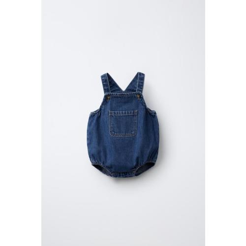 DENIM ROMPER - Mid-blue | ZARA United States