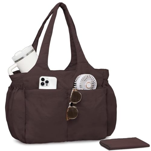 Diaper Bag Tote Hospital Bag Purse for Women, Large lightweight Baby Bag for Travel fits 40oz Tumbler for Travel,Nurse,Office with 13 pockets,changing pad,Dark Brown