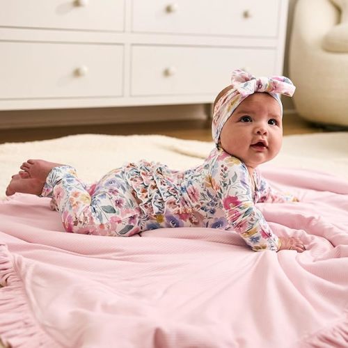 Little Sleepies Ruffle Zippy, Pajamas, Viscose from Bamboo Baby Pajamas, Girls Sleepers, 2-Way Zipper