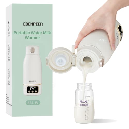 Portable Bottle Warmer for Travel, Heats for Breastmilk & Formula & Water | Precise Temp Control 2X Faster Heating 17 OZ Milk Warmer On the Go Long Battery Life Leak-Proof for Travel & Home Baby Gift