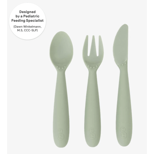 Happy Utensils
Spoon, Fork + Training Knife