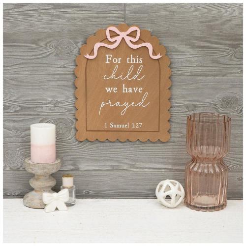 1 Samuel 1:27 Arched Wood Wall Decor