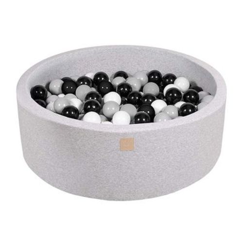 MeowBaby Large Round 35 Inch Round by 11.5 Inch Tall Baby Toddler Foam Ball Pit with 200 Full Foam Balls and Zippered Covered, Turquoise/Gray/White