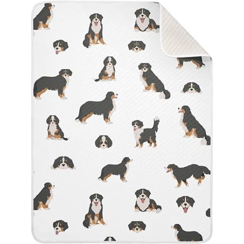 vvfelixl Baby Bernese Mountain Dog Cotton Blanket - Lightweight Swaddle Blanket for Infants, Toddler, Boys, Girls - 30" X 40", Puppy