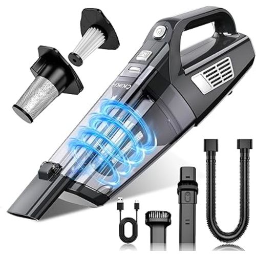 Handheld Vacuum Cordless, 15000PA Strong Suction Hand Held Car Vacuum Cleaner Portable with Multi-Nozzles & Washable Filter, Lightweight Dust Busters Rechargeable for Home, Car, Office, Pets