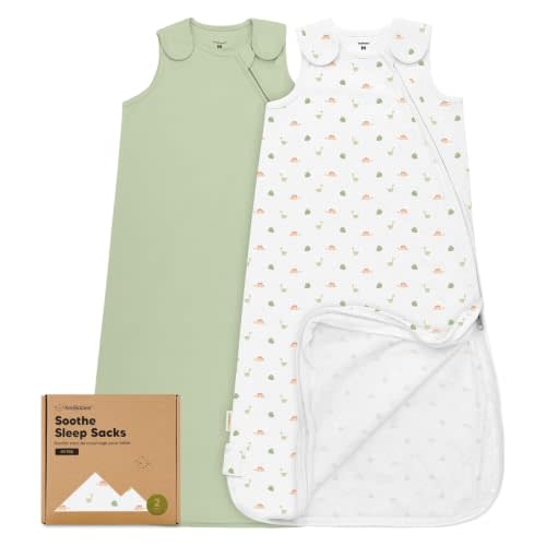 KeaBabies 2-Pack Organic Baby Sleep Sacks, 100% Cotton 0.5TOG