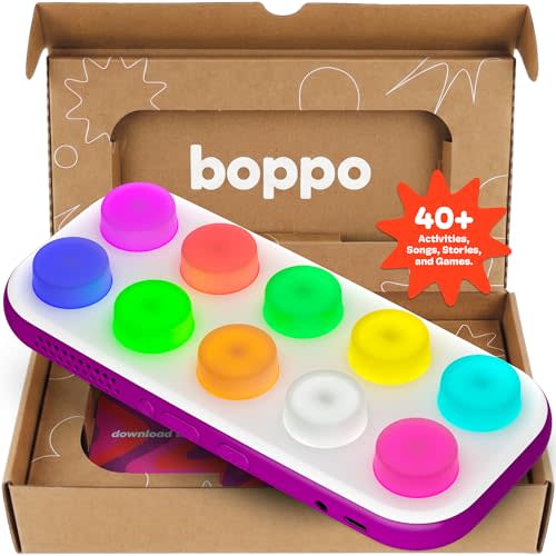 Boppo Screen-Free Learning Tablet for Kids - Interactive Handheld Games - Educational, Travel-Friendly Fun for the Whole Family - Includes 40+ Pre-Loaded Games & Activities