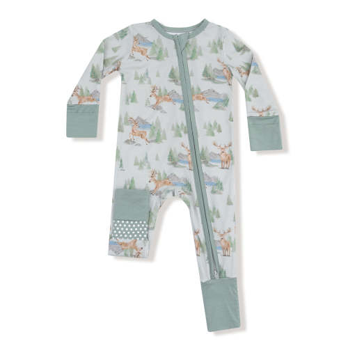 2-Way Zip Romper, Buck Deer