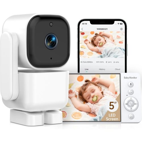 Dual-Mode Baby Monitor, Reliable 1080P HD Video Monitor with Camera | Hybrid Wi-Fi & No Wi-Fi Connection, App & Monitor Control