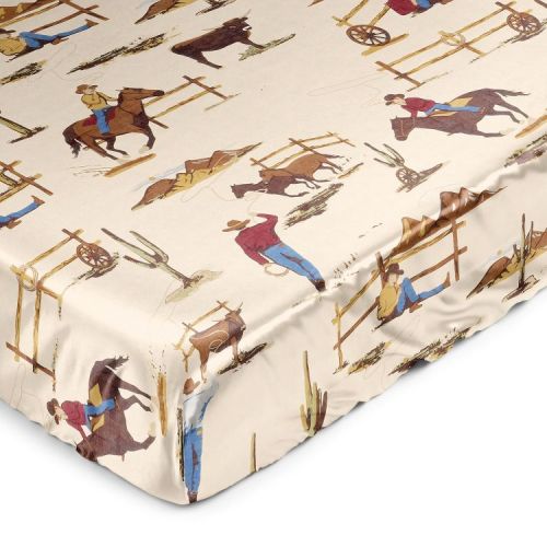 Sweet Jojo Designs Boy Satin Fitted Crib Sheet Wild West Cowboy