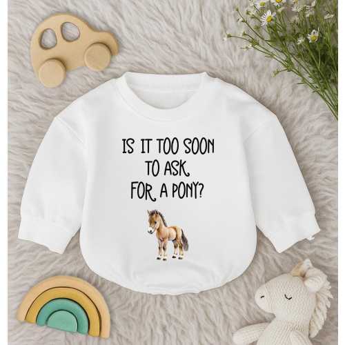 Too Soon To Ask For A Pony Baby Romper