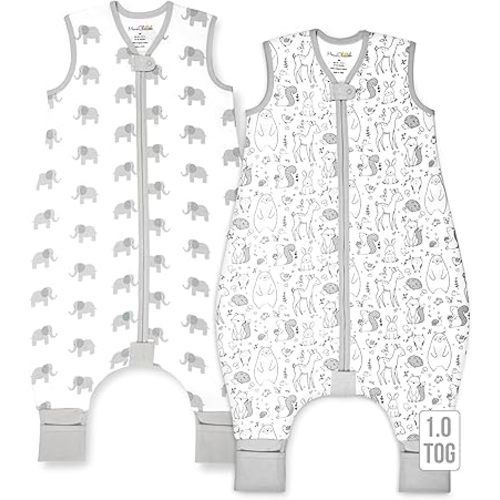 Mama Cheetah Toddler Sleep Sack with Feet, 1.0 TOG Organic Cotton Baby Wearable Blankets with Legs, Baby Sleeping Bag for Walkers, Early Walker 6-18 Month