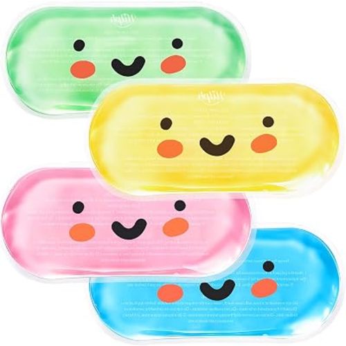 Hilph Kids Ice Packs for Boo Boos, Reusable Toddler Ice Packs for Children & Baby Injuries, 4 Cute Small Ice Pack for Pain Relief, Bump, Bruise, First Aid, Hot & Cold Compress for Body Pain Relief