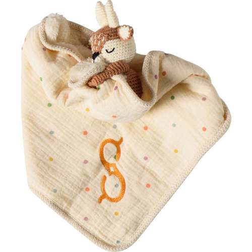Lovey with Crocheted Rattle, Deer - Over The Moon Gift Plush | Maisonette