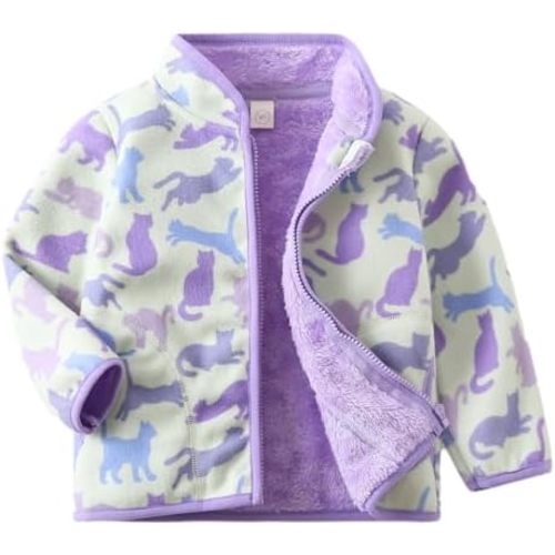 Feidoog Toddler Kids Polar Fleece Warm Jacket Baby Boys Girls Autumn Winter Zip-up Lightweight Long Sleeve Jacket