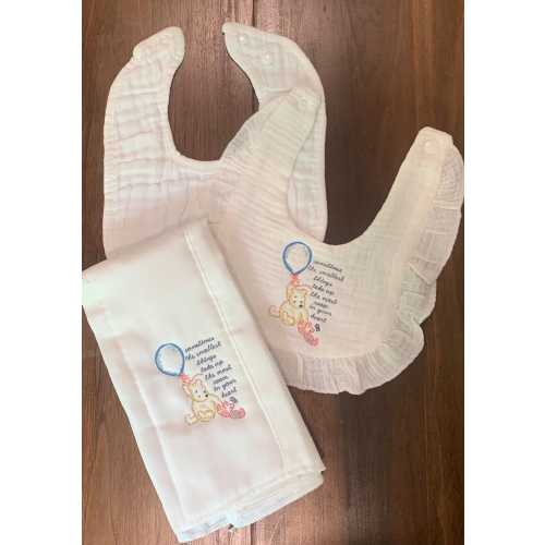 Winnie the Pooh embroidered bibs