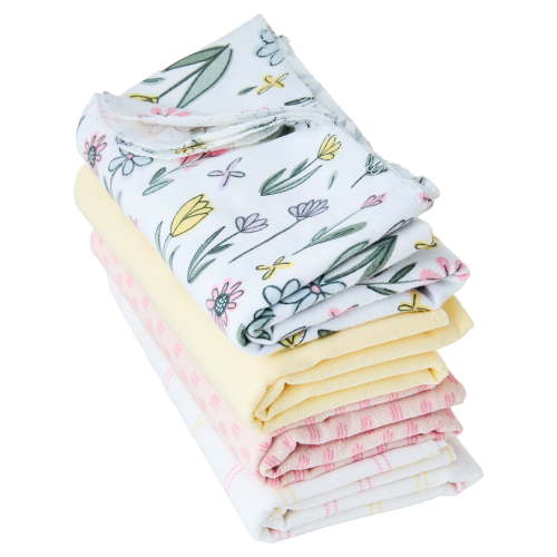 Parent's Choice Multicolor Floral Cotton Flannel Receiving Blankets, 4 Pack