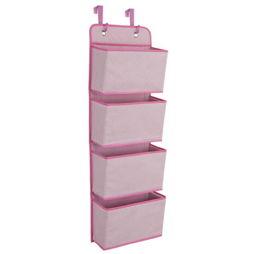 Delta Children 4-Pocket Hanging Wall Organizer, Barely Pink