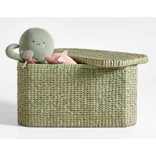 Rudy Rattan Sage Green Kids Toy Bin by Jake Arnold