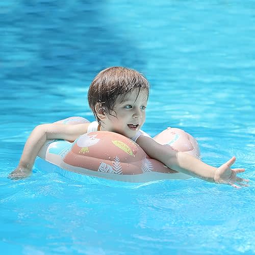 Swimbobo Baby Swimming Float Kids Inflatable Swim Ring with Safety Support Bottom Swimming Pool Accessories for 3-36 Months