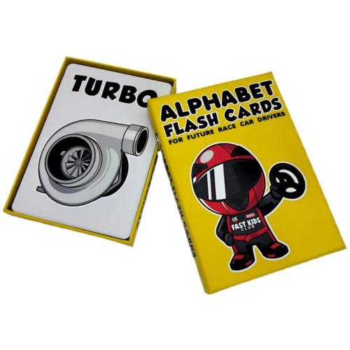 Alphabet Flash Cards for Future Race Car Drivers