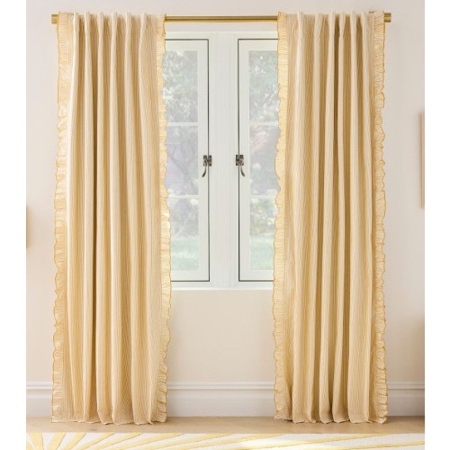 Pinstripe Ruffle Blackout Curtain - Sunshine Yellow (Set of 2)
48" x 96"