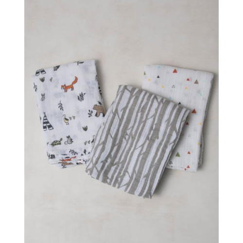 Little Unicorn 100% Cotton Muslin Swaddle Set-Forest Friends