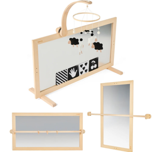 Montessori 3 In 1 Baby Mirror, Tummy Time Gym With Bar