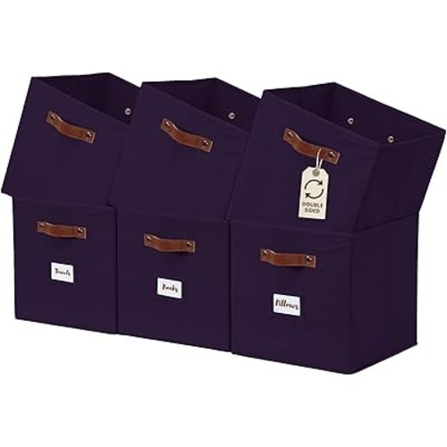 DECOMOMO Storage Bins, Cube Storage Bin with Labels