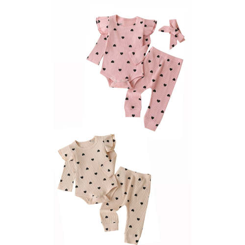 Ruffle baby heart 3 piece set