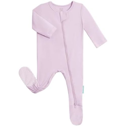 PurComfy Baby Zipper Footie Pajamas, Supersoft Bamboo Rayon Baby Footed Pjs Boy Girl 0-3-6-9-18-24 Month Coverall Sleepers
