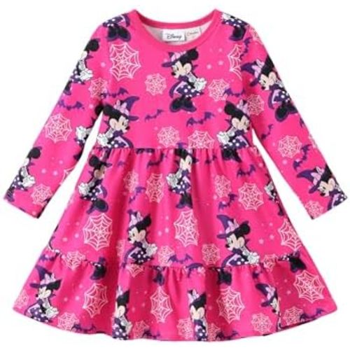 Disney Girls Long Sleeve Dress Tiered Skirt Fall Winter Clothes Outfit 2-9Y