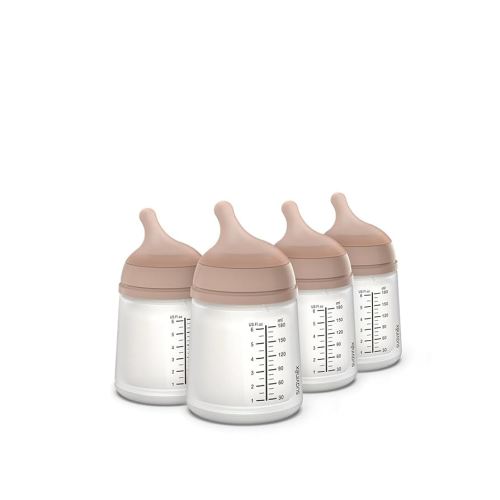 Suavinex Zero Zero Anti Colic Baby Bottle, No 1 Spanish Baby Bottle Brand, Minimizes Bottle Rejection & Nipple Confusion, Perfect for Breastfeeding Babies (4, Medium (6 Ounce))