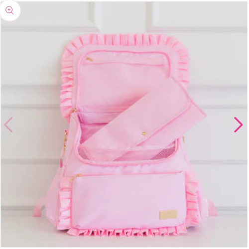 Ruffle Nylon Diaper Bag - Solid Pink | Southern Belle Boutique