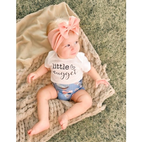 Little Nugget' Peach Chicken Baby Bummies Set, Country Baby Girl Bummies and Bow, Newborn Baby Girl Outfit - Etsy