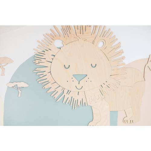 LION - wooden wall decoration in the Safari style SIZE XL, wooden wall decorn, Kinderzimmer Dekoration, Wanddekoration, Nursery decor