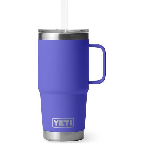 YETI Rambler 25 oz Tumbler w/ Handle & Straw Lid, Ultramarine Violet