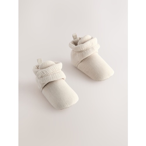 Neutral Muslin Wrap Baby Slipper Boots (0-18mths)