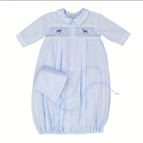 Rocking Horse Smocked Take Me Home Gown with Hat | Feltman Brothers