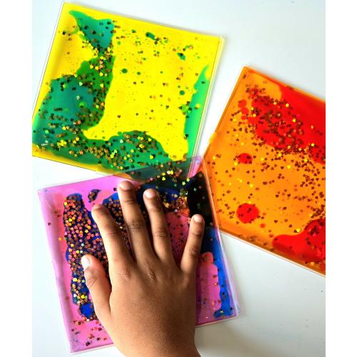 Sensory Squish Mat: Liquid Motion Fidget Toy, Color Mixing