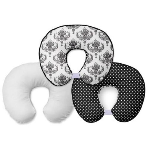 Bacati - 3 pc Classic Damask Black Hugster Feeding & Infant Support Nursing Pillow