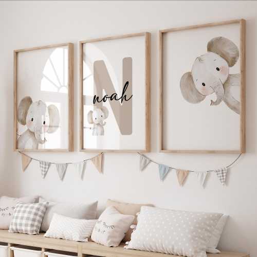 Baby Elephant Prints, Elephant Nursery Print, Elephant Room Decor, Elephant Decor, Baby Elephant Poster, Safari Animal Print, Jungle Nursery