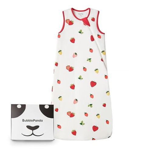 BubblePanda Rayon Made from Bamboo Sleep Sack 6-12 Months 1.0 Tog Baby | Print Soft Sleep Sacks, Sleeping Sack for Babies, 2-Way Zipper, Baby Wearable Blanket