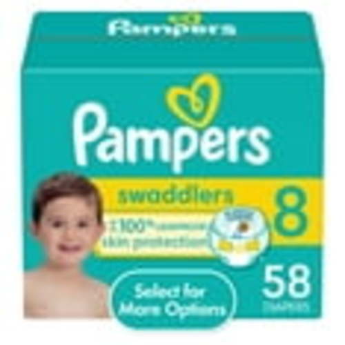 Pampers Swaddlers Size 8 Diapers, 58 Count - Leak-Guard Protection with Cute Character Designs(Select for More Options)