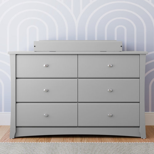Storkcraft Crescent 6 Drawer Dresser With Nest Topper And Change Pad Nursery Set & Reviews | Wayfair
