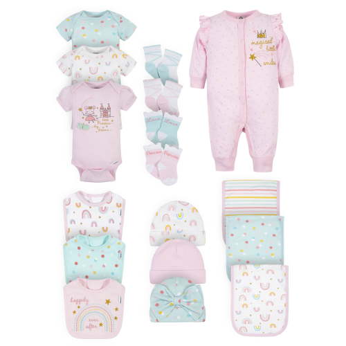 Gerber Baby Girl Shower Gift Set, 17-Piece (NB-3/6M)