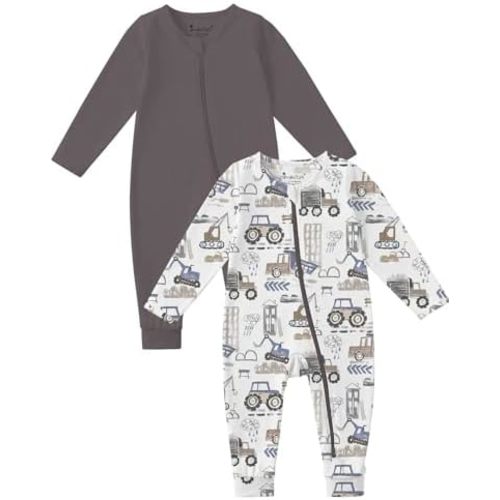 Baby Footless Pajamas 2-Way Zipper Sleeper 0-24Months